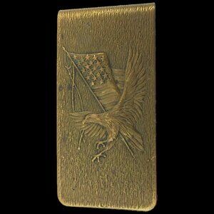 Tiffany Studios Money Clip St Louis World Fair Eagle 1904 Antique bronze flag 1